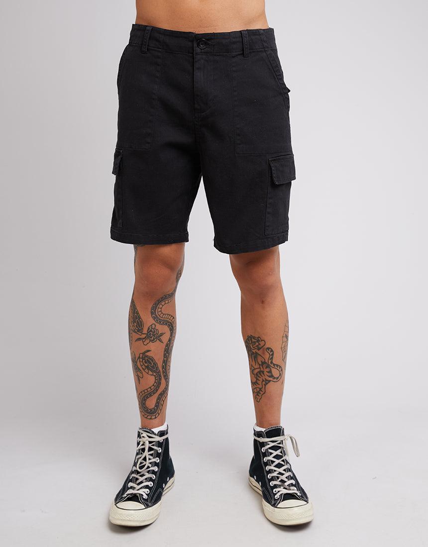 Silent Theory-Field Cargo Short Washed Black-Edge Clothing