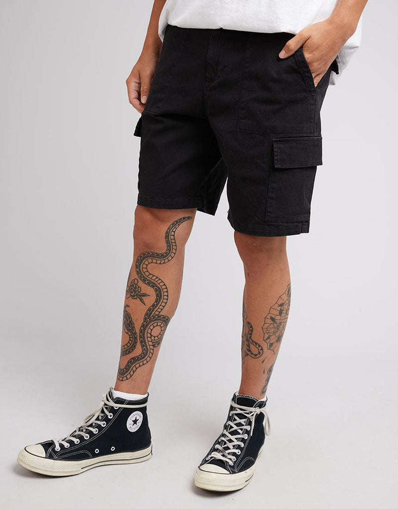 Silent Theory-Field Cargo Short Washed Black-Edge Clothing