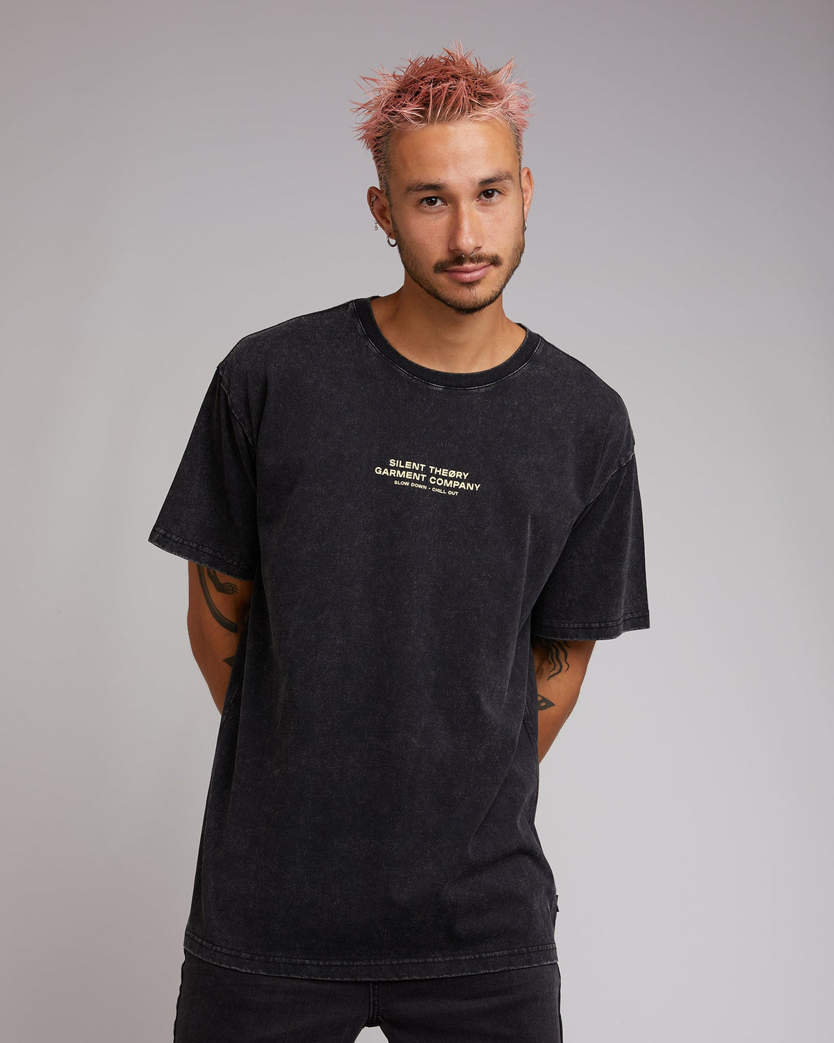 Silent Theory-Flora Tee Washed Black-Edge Clothing