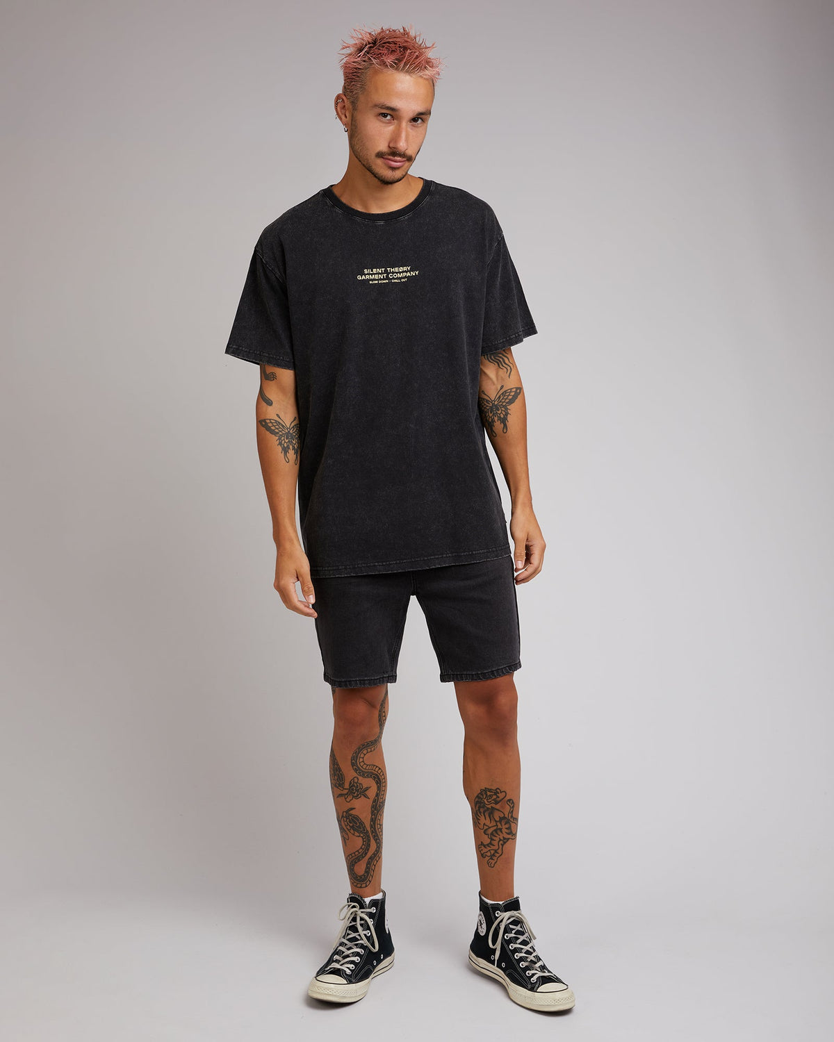 Silent Theory-Flora Tee Washed Black-Edge Clothing