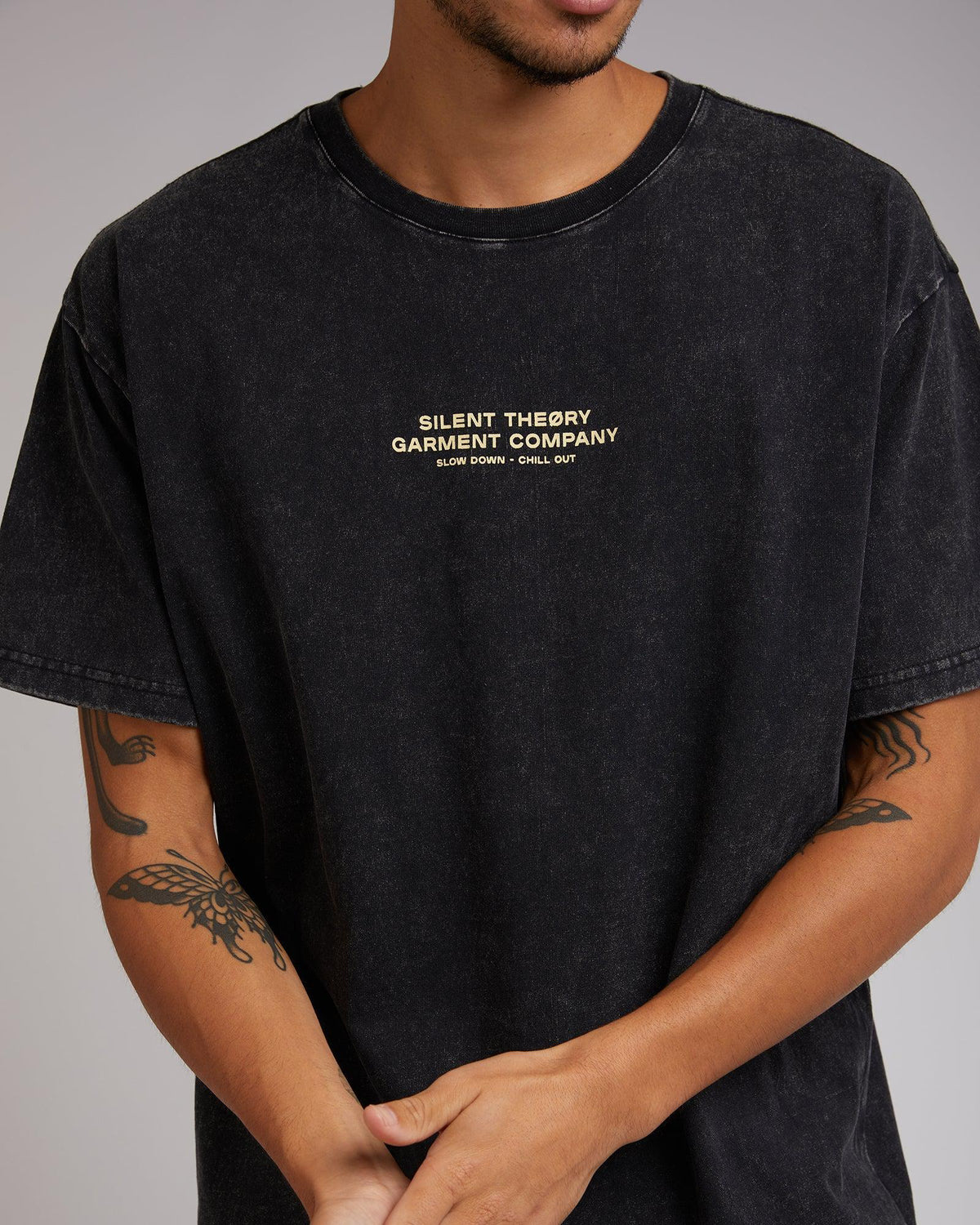 Silent Theory-Flora Tee Washed Black-Edge Clothing