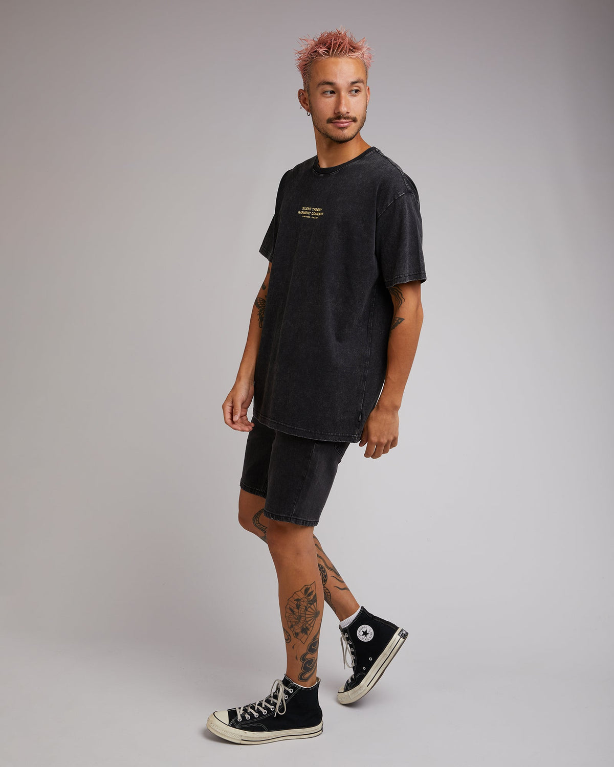 Silent Theory-Flora Tee Washed Black-Edge Clothing