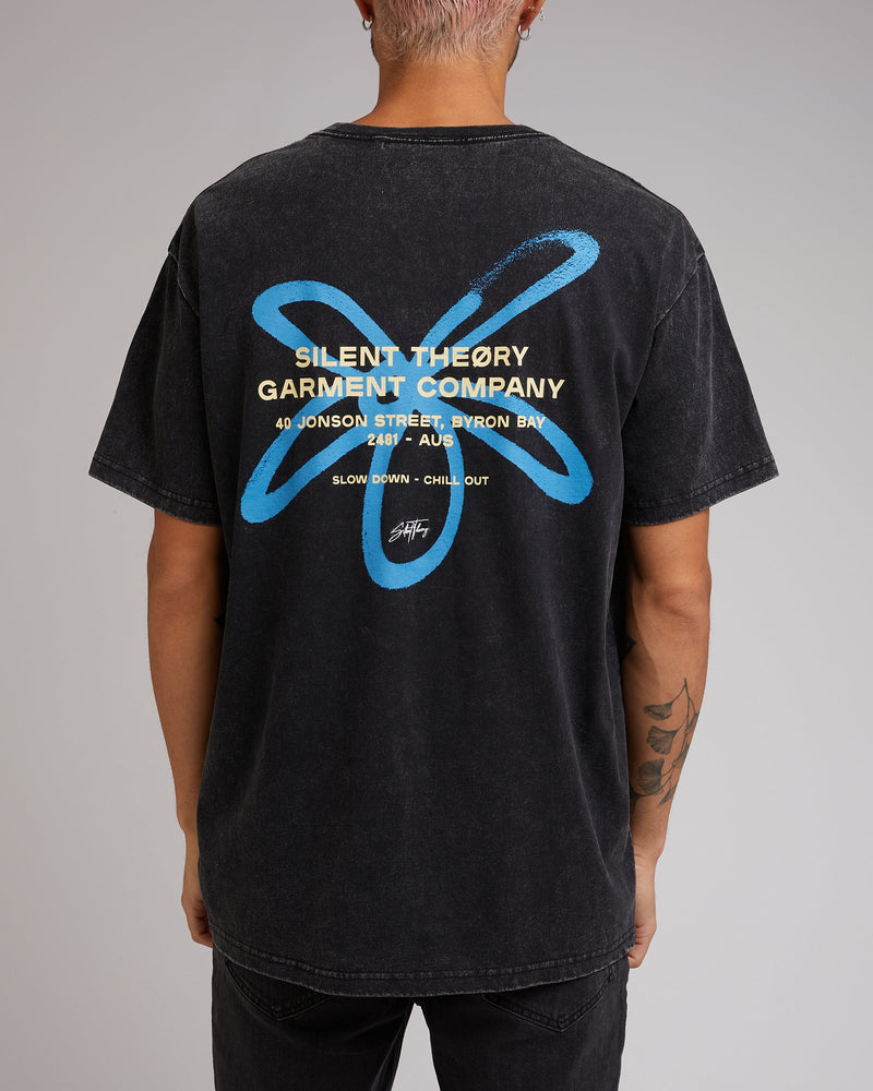 Silent Theory-Flora Tee Washed Black-Edge Clothing