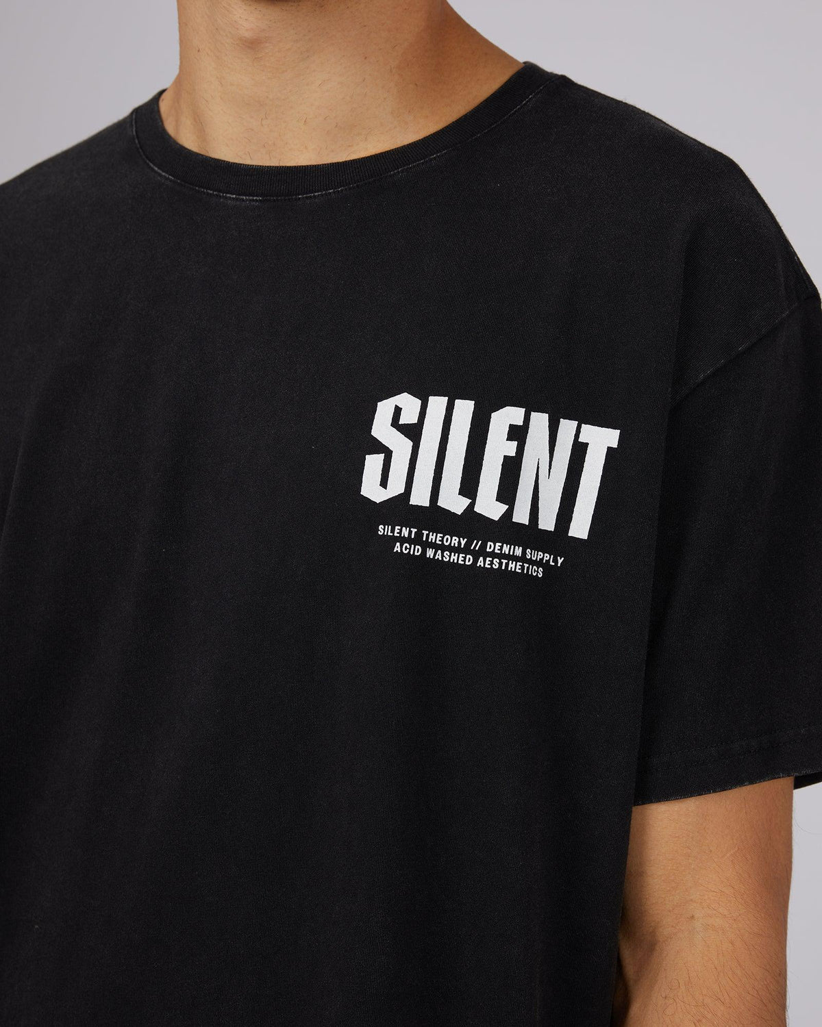 Silent Theory-Jaxon Tee Washed Black-Edge Clothing