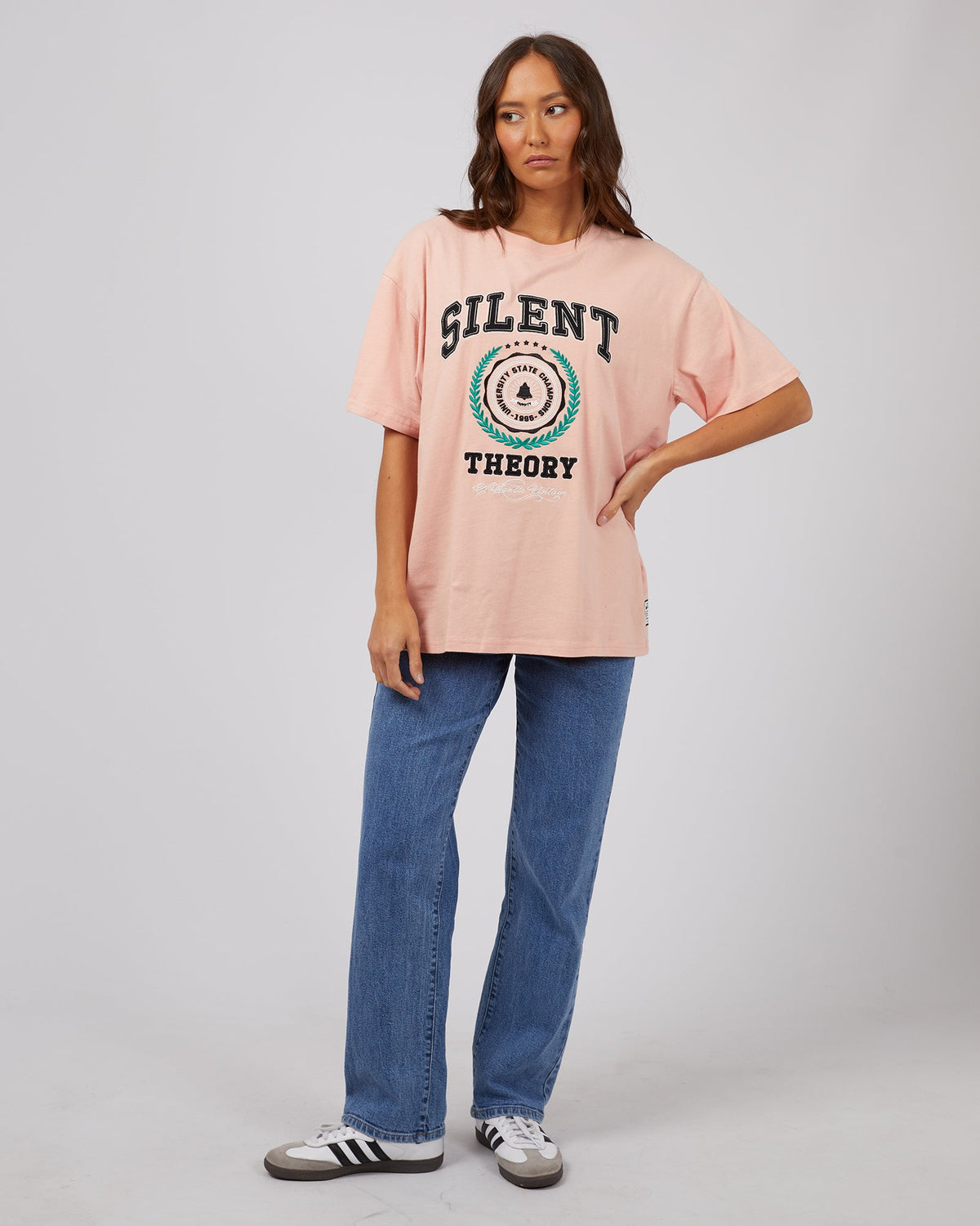 Silent Theory Ladies-A Team Tee Pale Pink-Edge Clothing