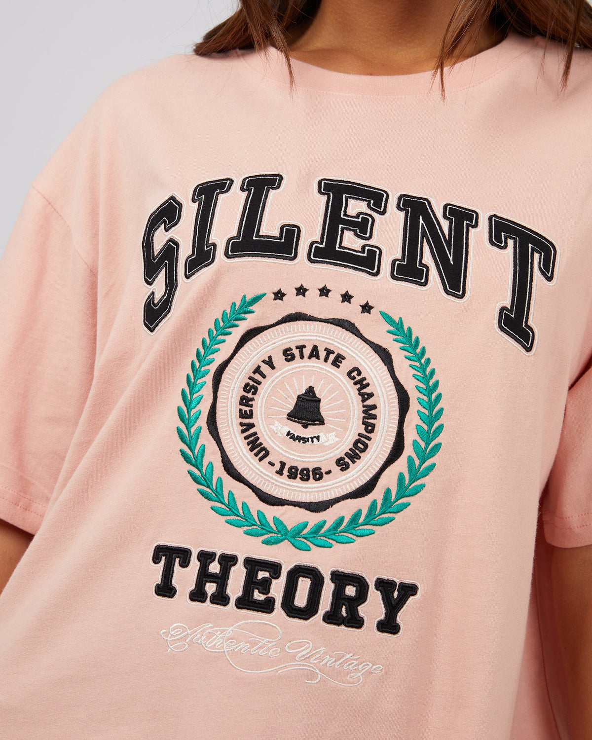 Silent Theory Ladies-A Team Tee Pale Pink-Edge Clothing