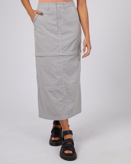 Silent Theory Ladies-Ace Contrast Skirt Grey-Edge Clothing