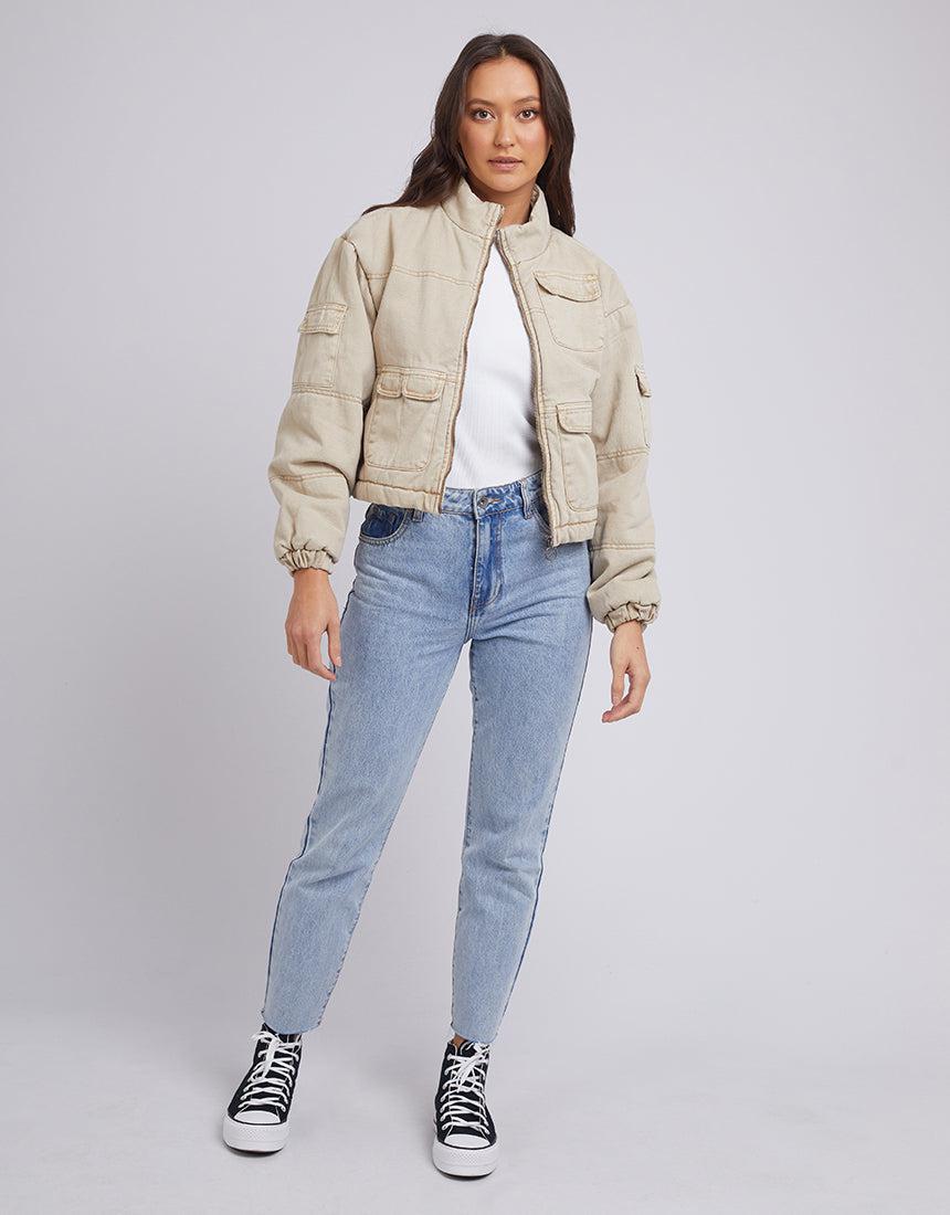 Silent Theory Ladies-Banx Utility Jacket Beige-Edge Clothing