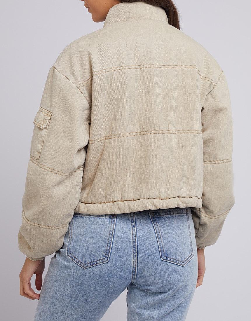 Silent Theory Ladies-Banx Utility Jacket Beige-Edge Clothing