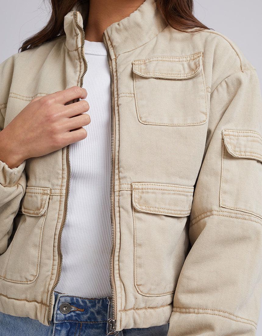 Silent Theory Ladies-Banx Utility Jacket Beige-Edge Clothing