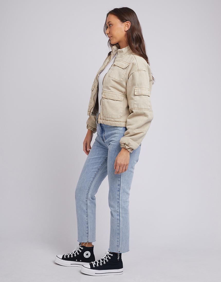 Silent Theory Ladies-Banx Utility Jacket Beige-Edge Clothing