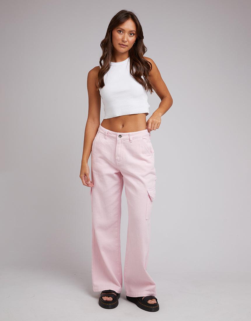 Silent Theory Ladies-Bravo Cargo Pant Pink-Edge Clothing