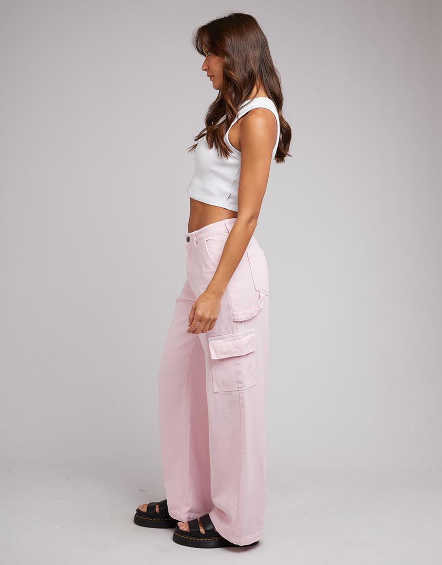 Silent Theory Ladies-Bravo Cargo Pant Pink-Edge Clothing