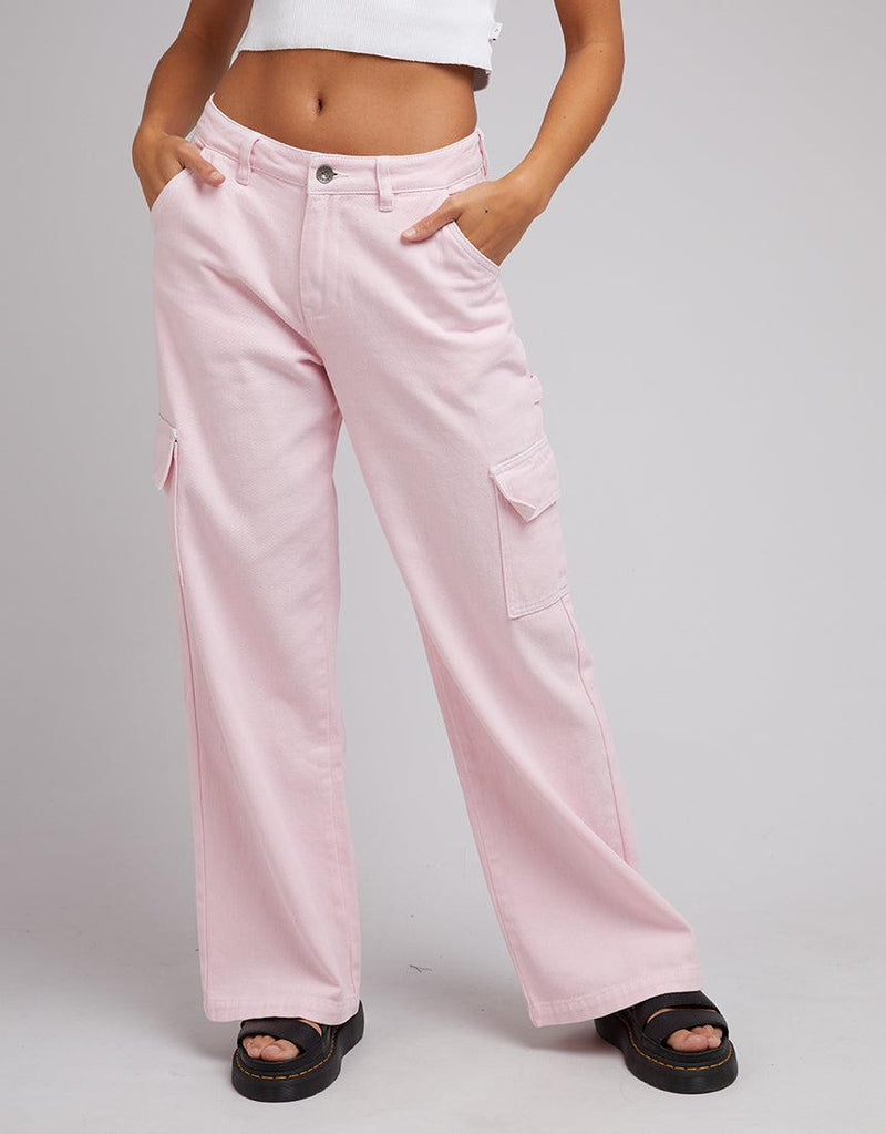 Silent Theory Ladies-Bravo Cargo Pant Pink-Edge Clothing