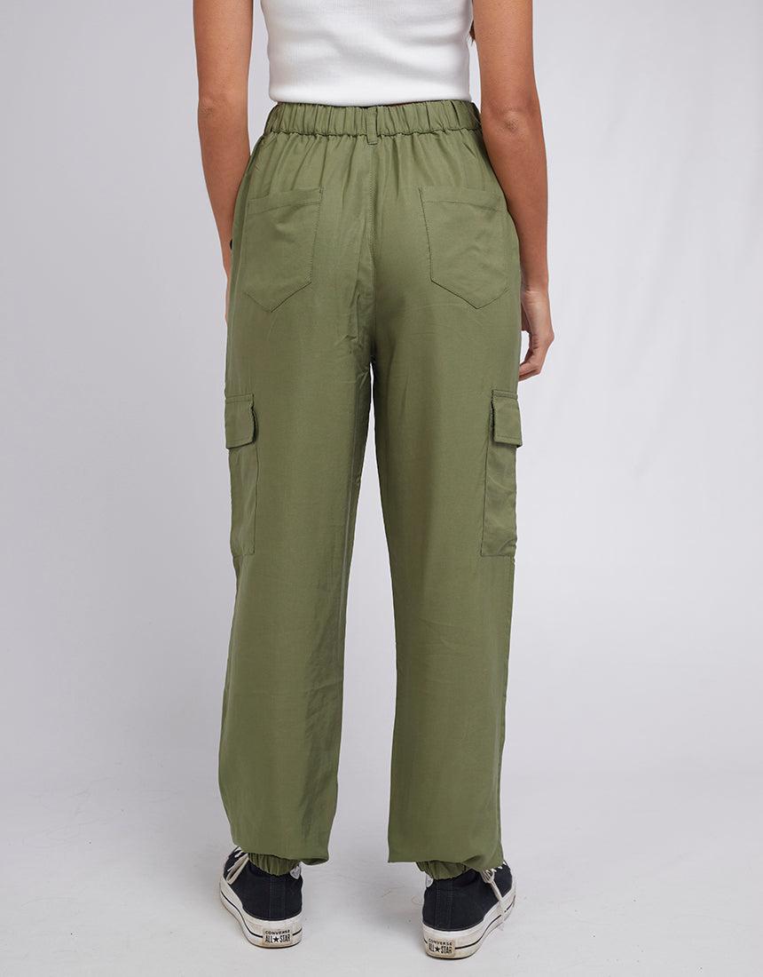 Silent Theory Ladies-Charli Cargo Pant Khaki-Edge Clothing