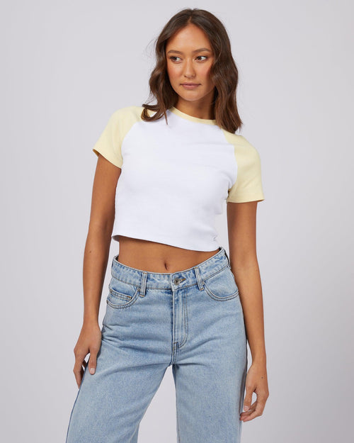 Silent Theory Ladies-Contrast Tee Lemon-Edge Clothing