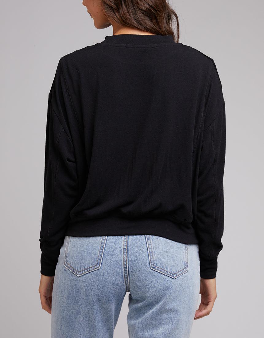 Silent Theory Ladies-Cosy Crew Black-Edge Clothing