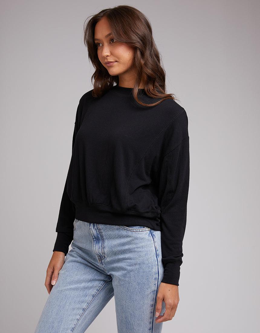 Silent Theory Ladies-Cosy Crew Black-Edge Clothing