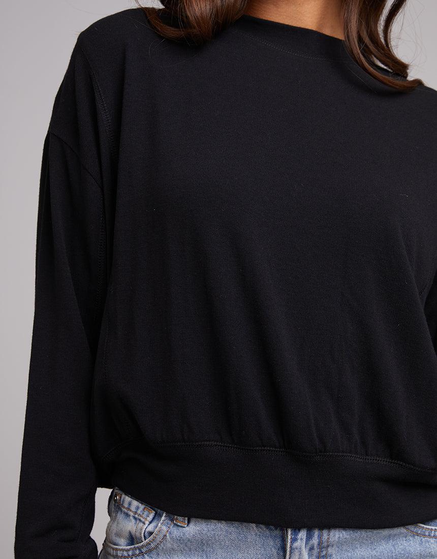 Silent Theory Ladies-Cosy Crew Black-Edge Clothing