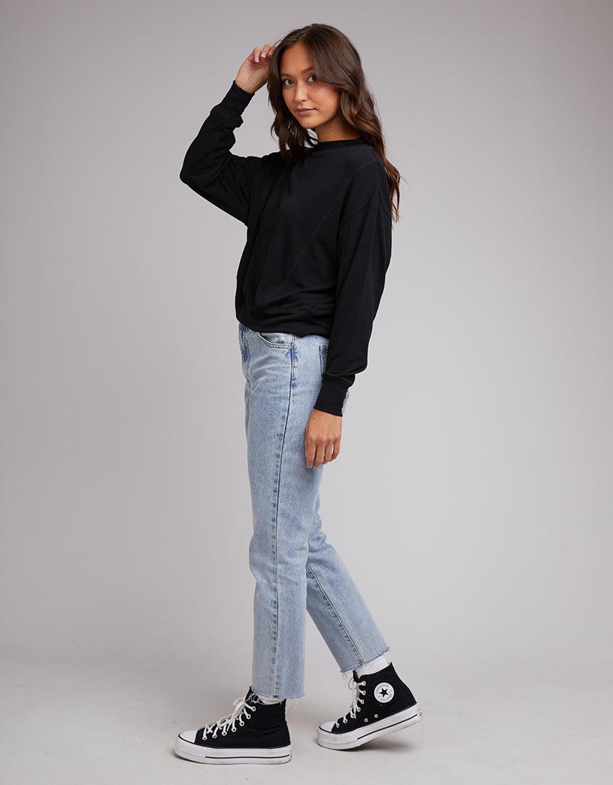 Silent Theory Ladies-Cosy Crew Black-Edge Clothing