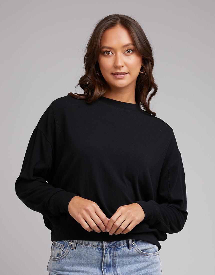 Silent Theory Ladies-Cosy Crew Black-Edge Clothing