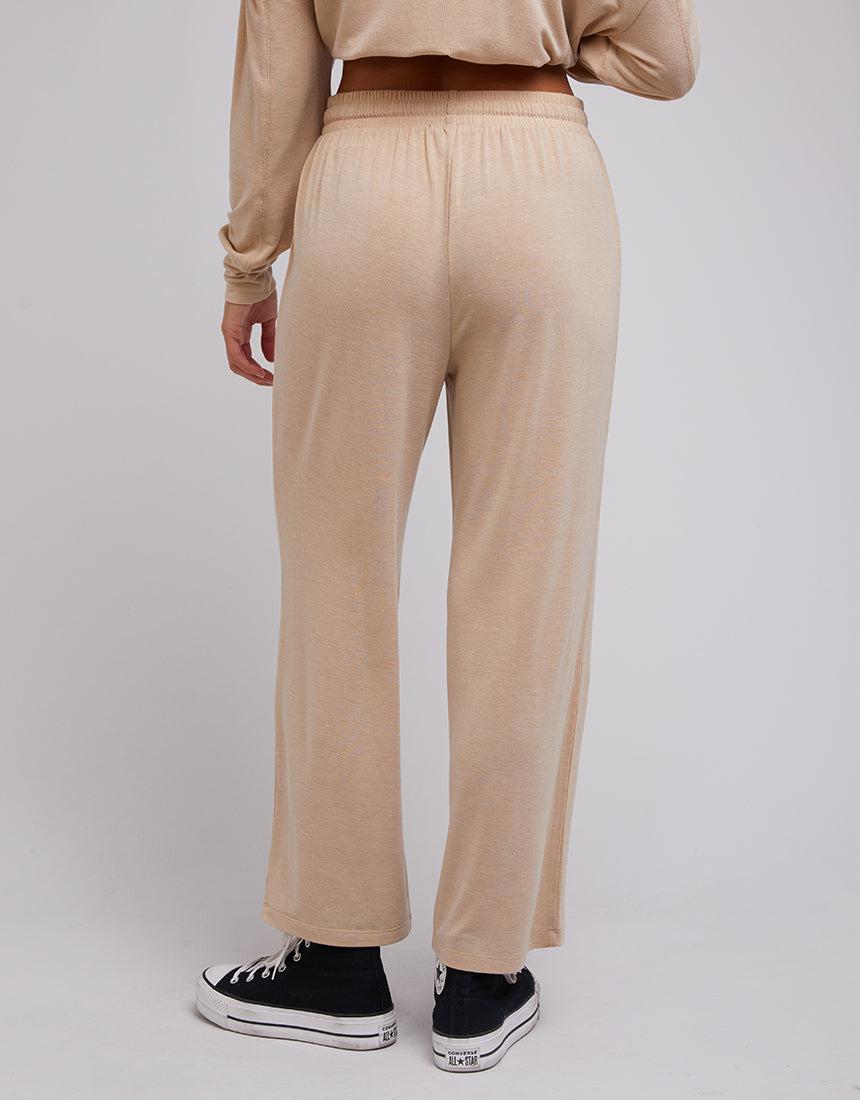 Silent Theory Ladies-Cosy Trackpant Beige-Edge Clothing