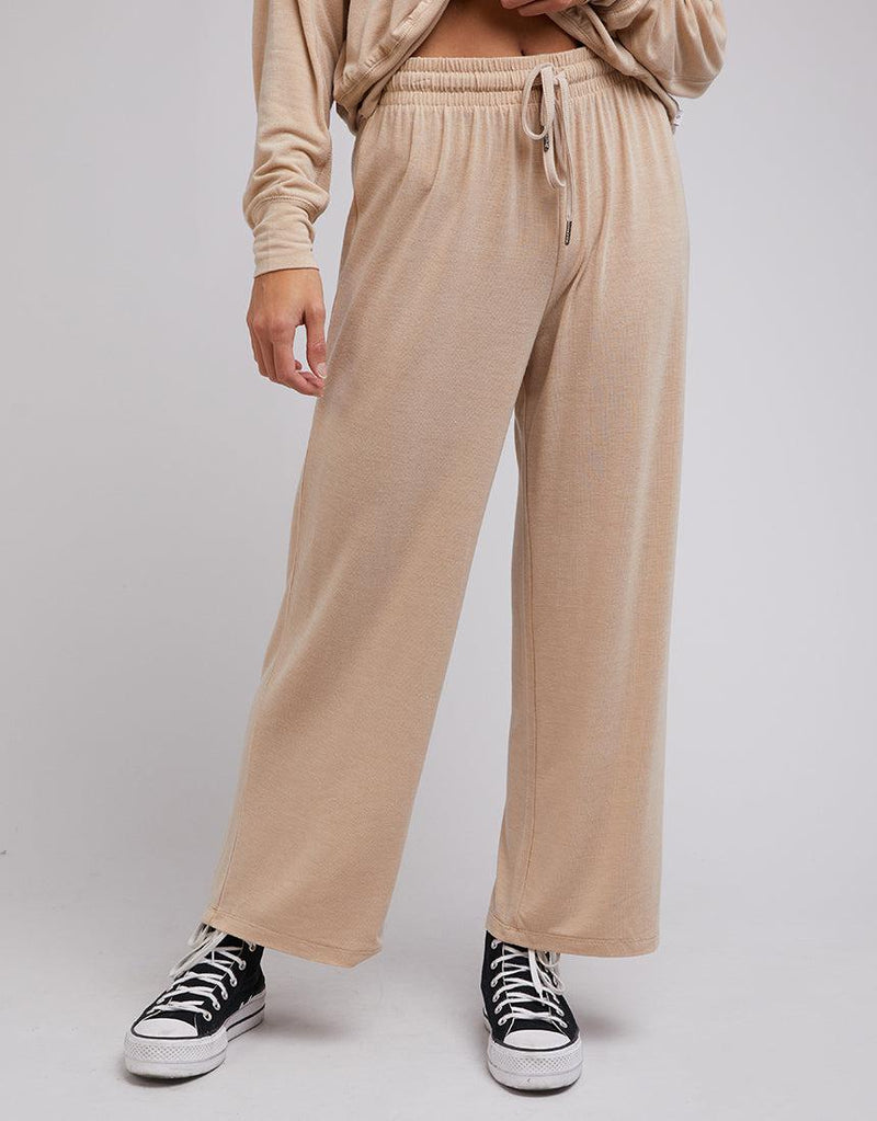 Silent Theory Ladies-Cosy Trackpant Beige-Edge Clothing