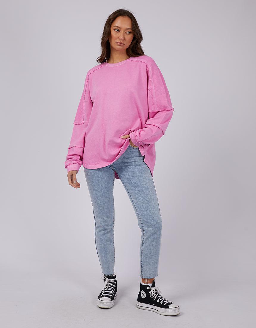 Silent Theory Ladies-Dreamer Crew Bright Pink-Edge Clothing