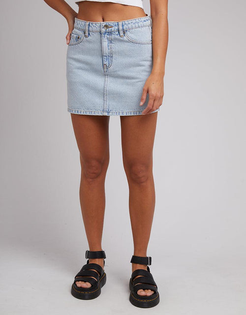 Silent Theory Ladies-Elle Mini Skirt Light Blue-Edge Clothing