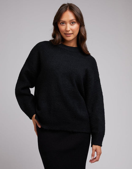 Silent Theory Ladies-Ellie Knit Jumper Black-Edge Clothing
