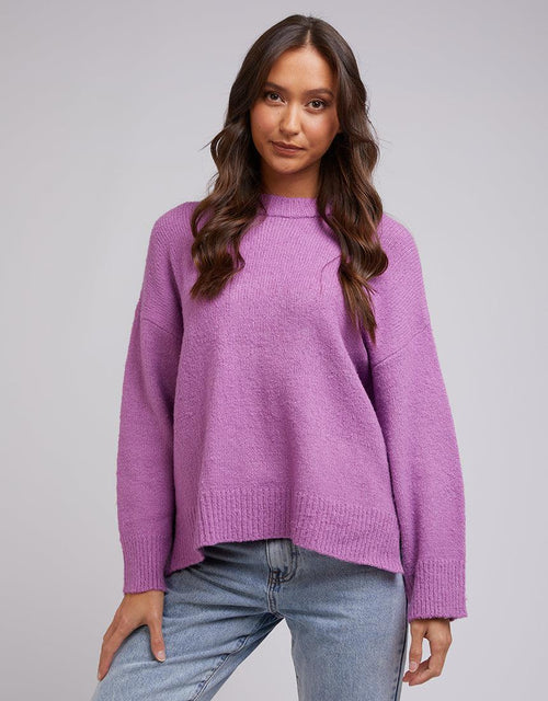 Silent Theory Ladies-Ellie Knit Jumper Plum-Edge Clothing