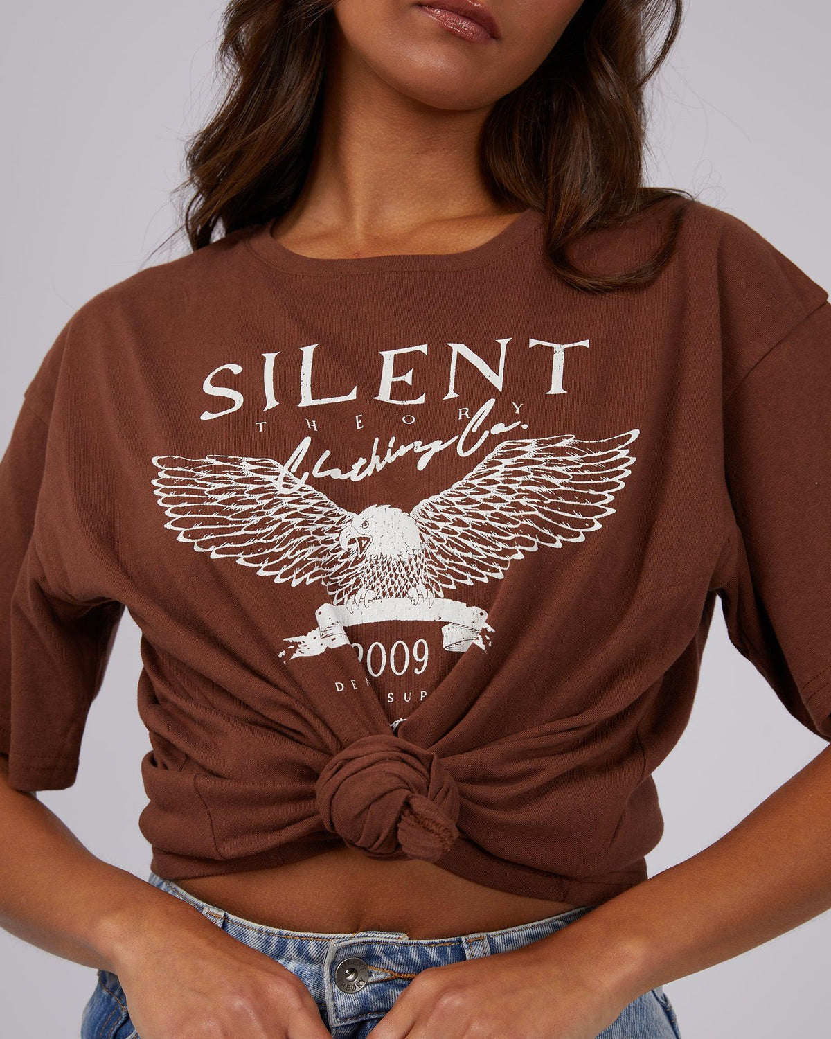 Silent Theory Ladies-Fly High Tee Brown-Edge Clothing
