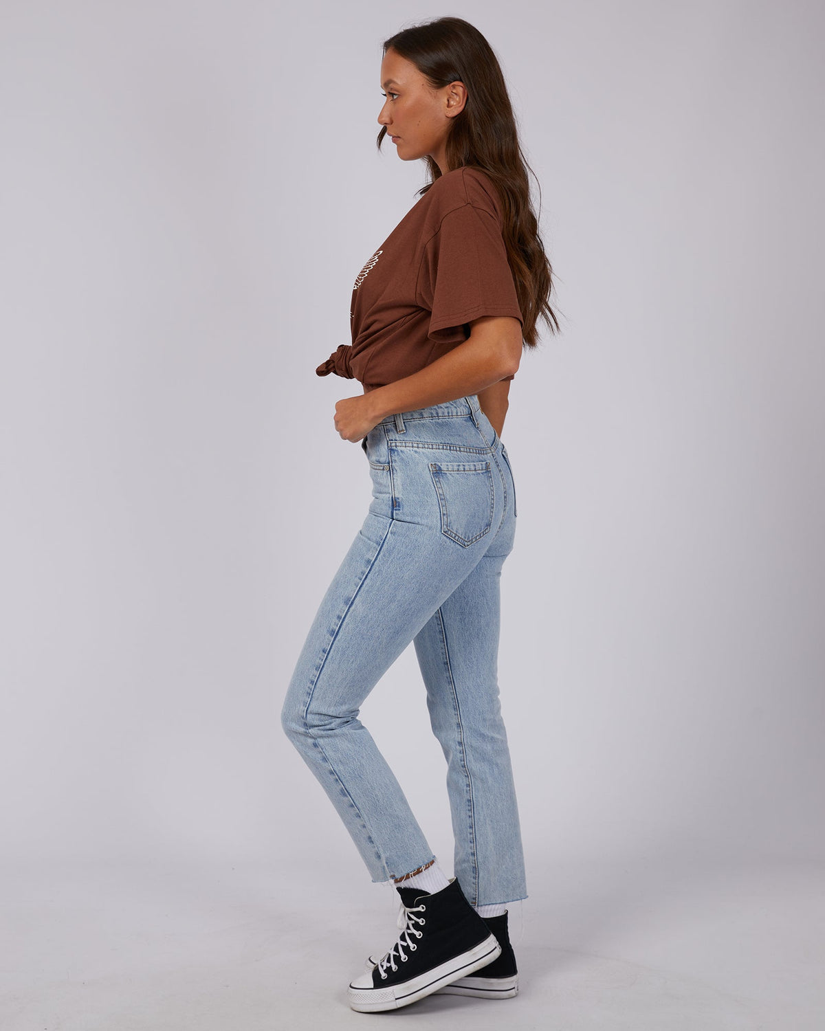 Silent Theory Ladies-Fly High Tee Brown-Edge Clothing