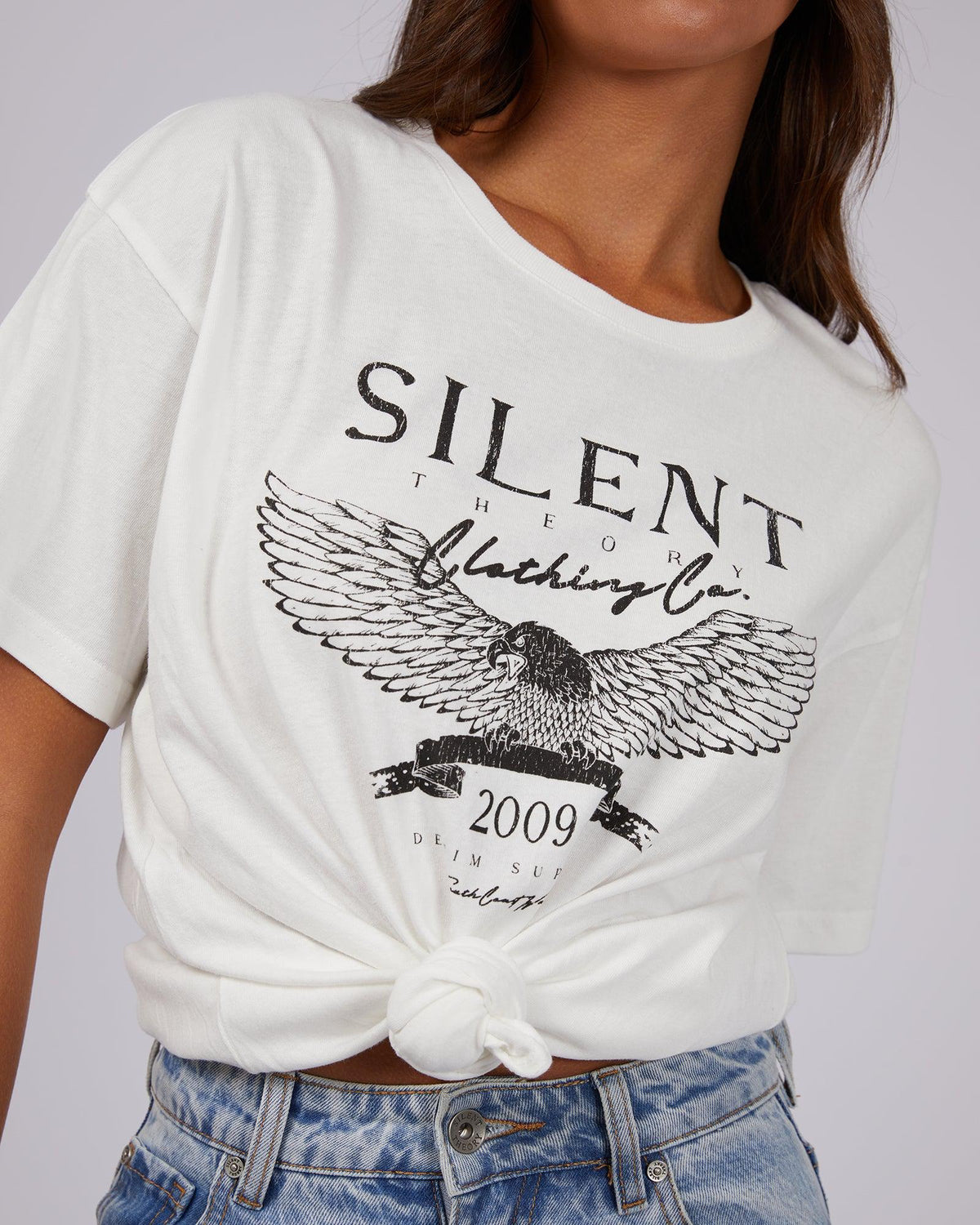 Silent Theory Ladies-Fly High Tee Vintage White-Edge Clothing
