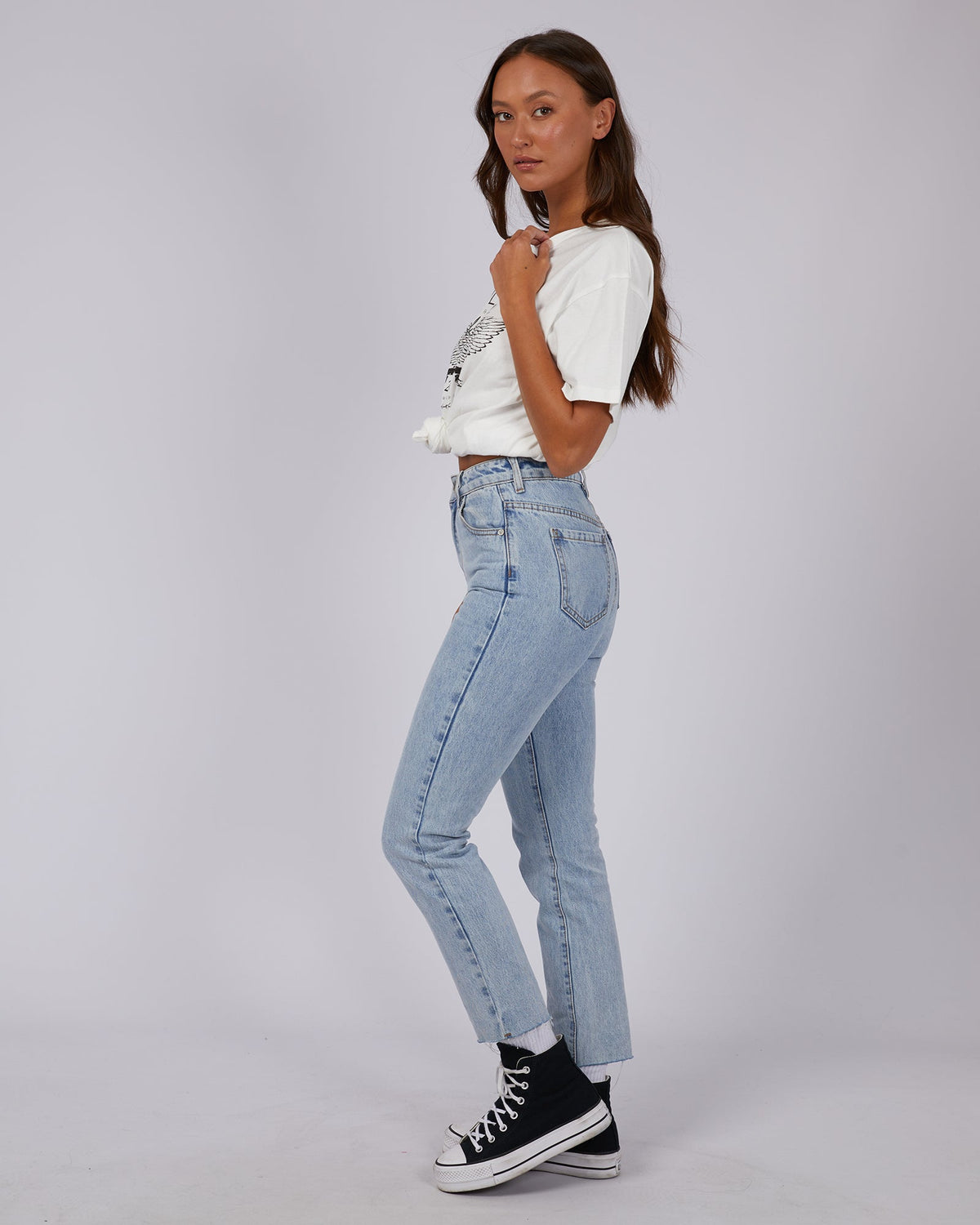 Silent Theory Ladies-Fly High Tee Vintage White-Edge Clothing