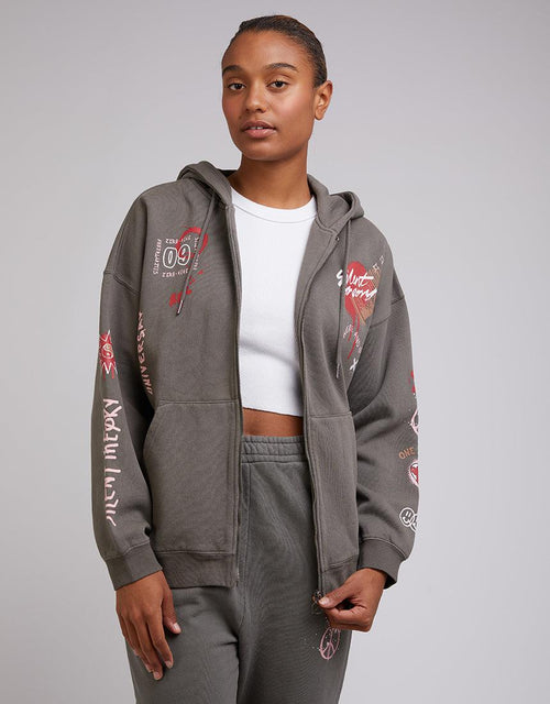 Silent Theory Ladies-Forbidden Zip Thru Hoody Coal-Edge Clothing