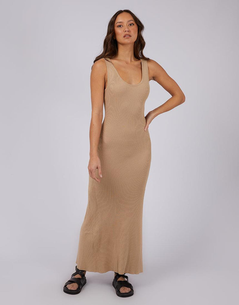 Silent Theory Ladies-Freya Maxi Dress Oatmeal-Edge Clothing