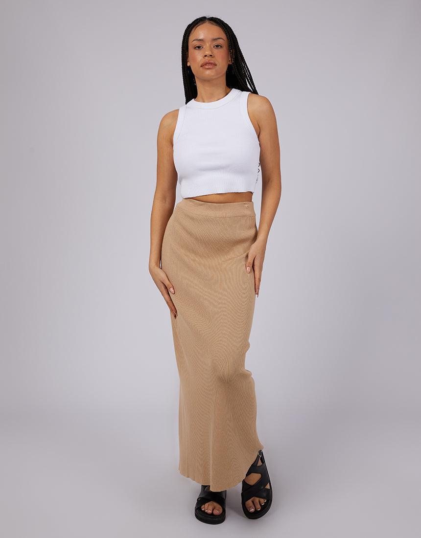 Silent Theory Ladies-Freya Skirt Oatmeal-Edge Clothing