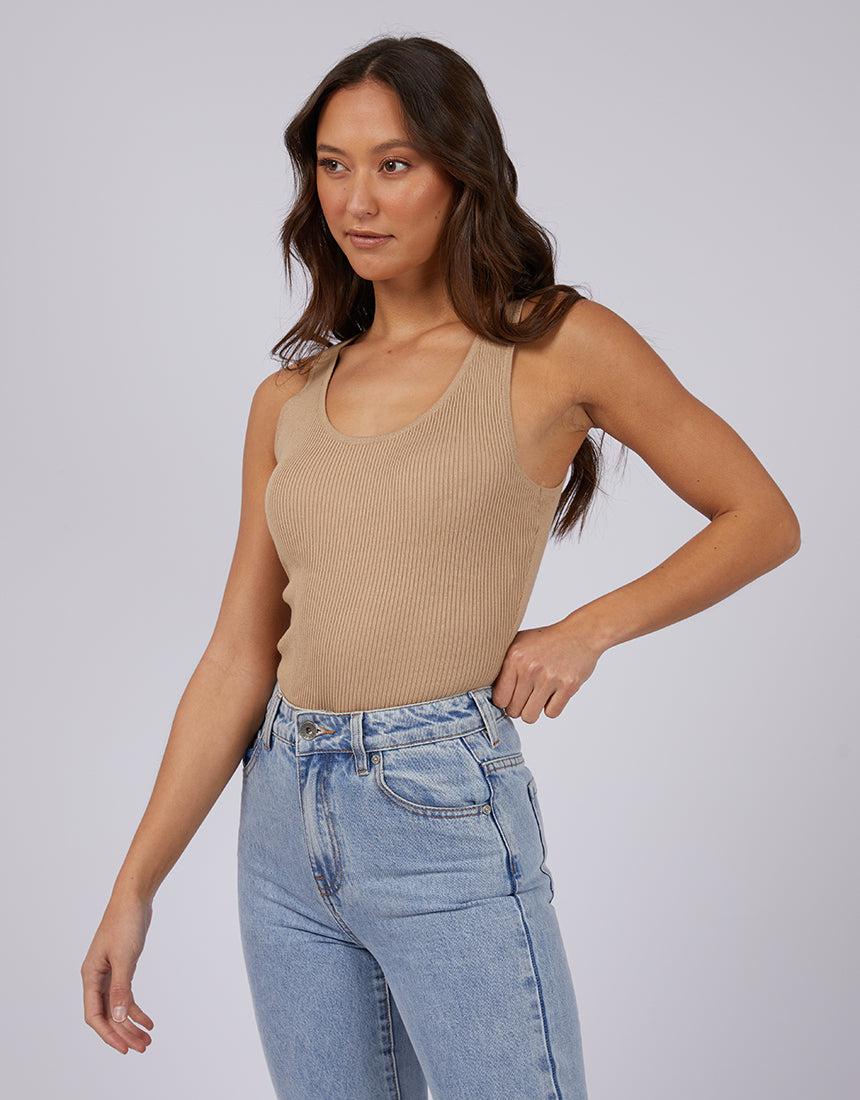 Silent Theory Ladies-Freya Tank Oatmeal-Edge Clothing