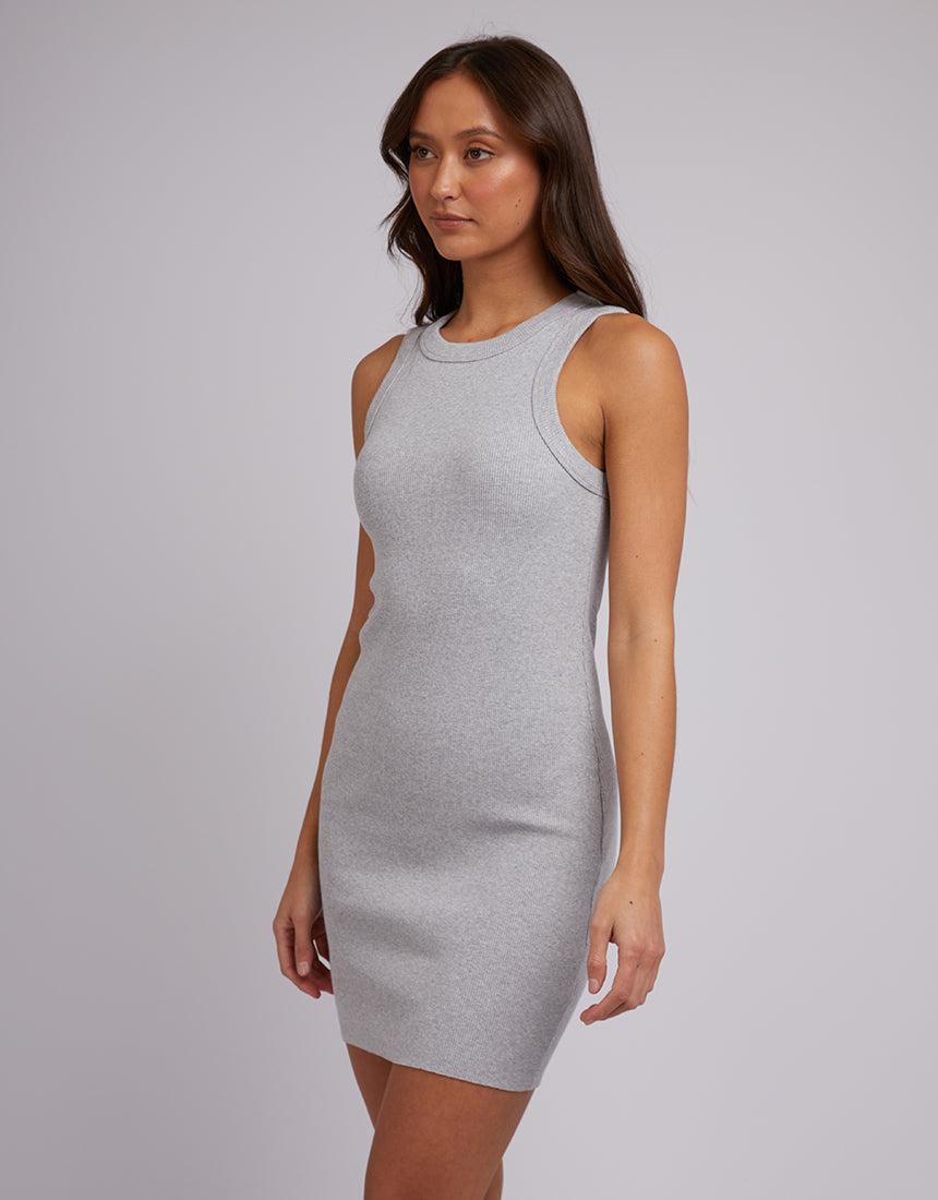 Silent Theory Ladies-Frida Mini Dress Grey Marle-Edge Clothing
