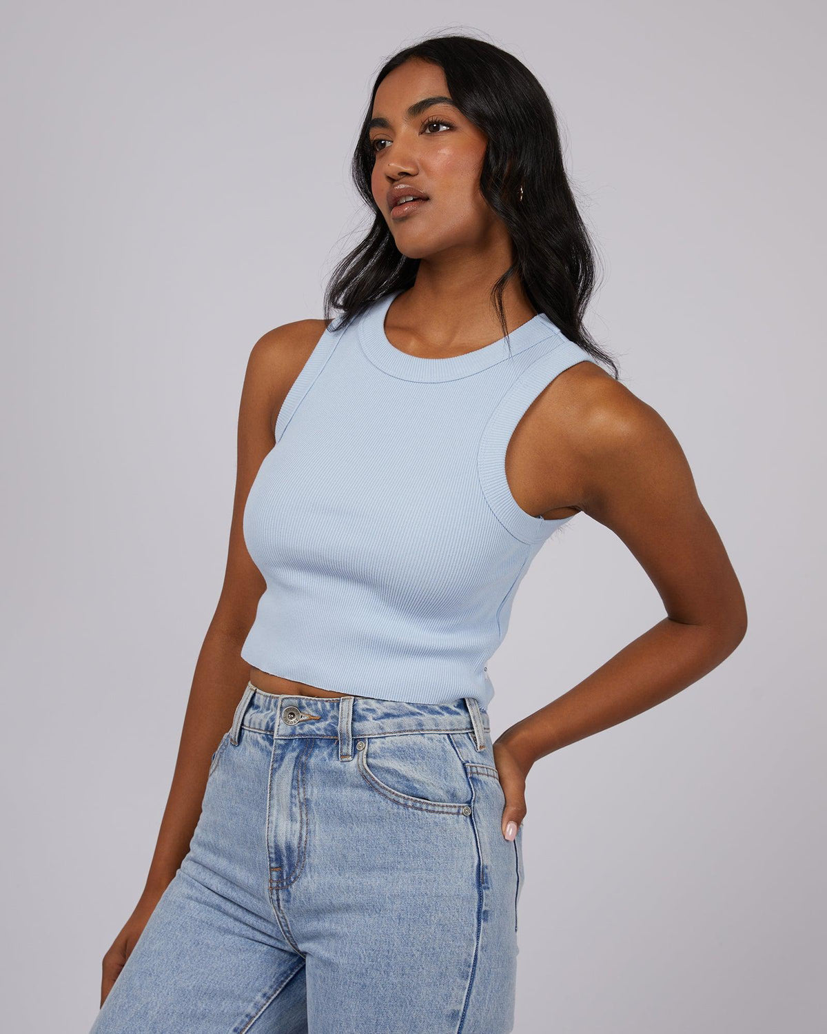 Silent Theory Ladies-Frida Tank Light Blue-Edge Clothing