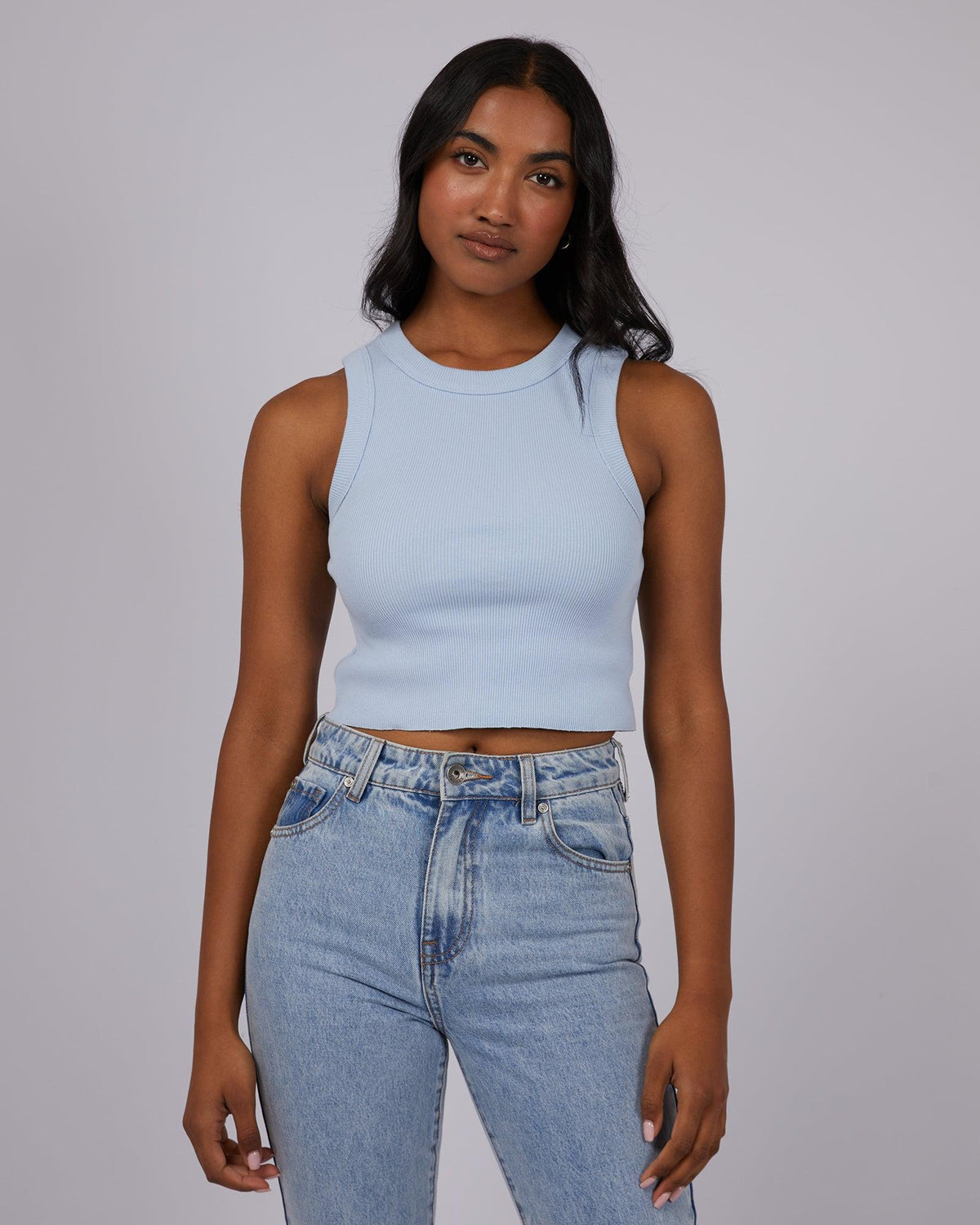 Silent Theory Ladies-Frida Tank Light Blue-Edge Clothing