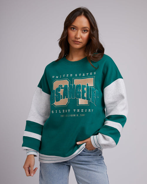 Silent Theory Ladies-Game Night Crew Bottle Green-Edge Clothing
