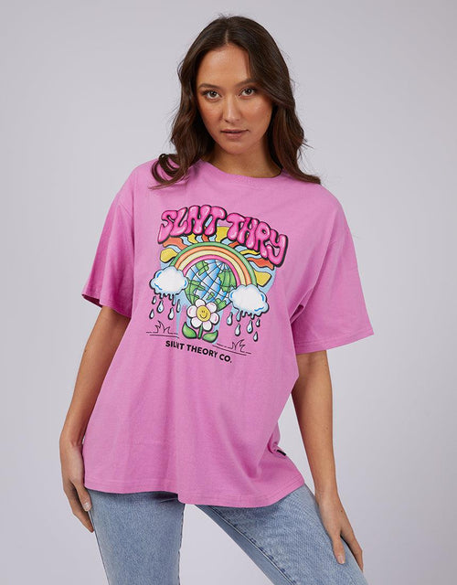 Silent Theory Ladies-Get Growning Tee Bright Pink-Edge Clothing