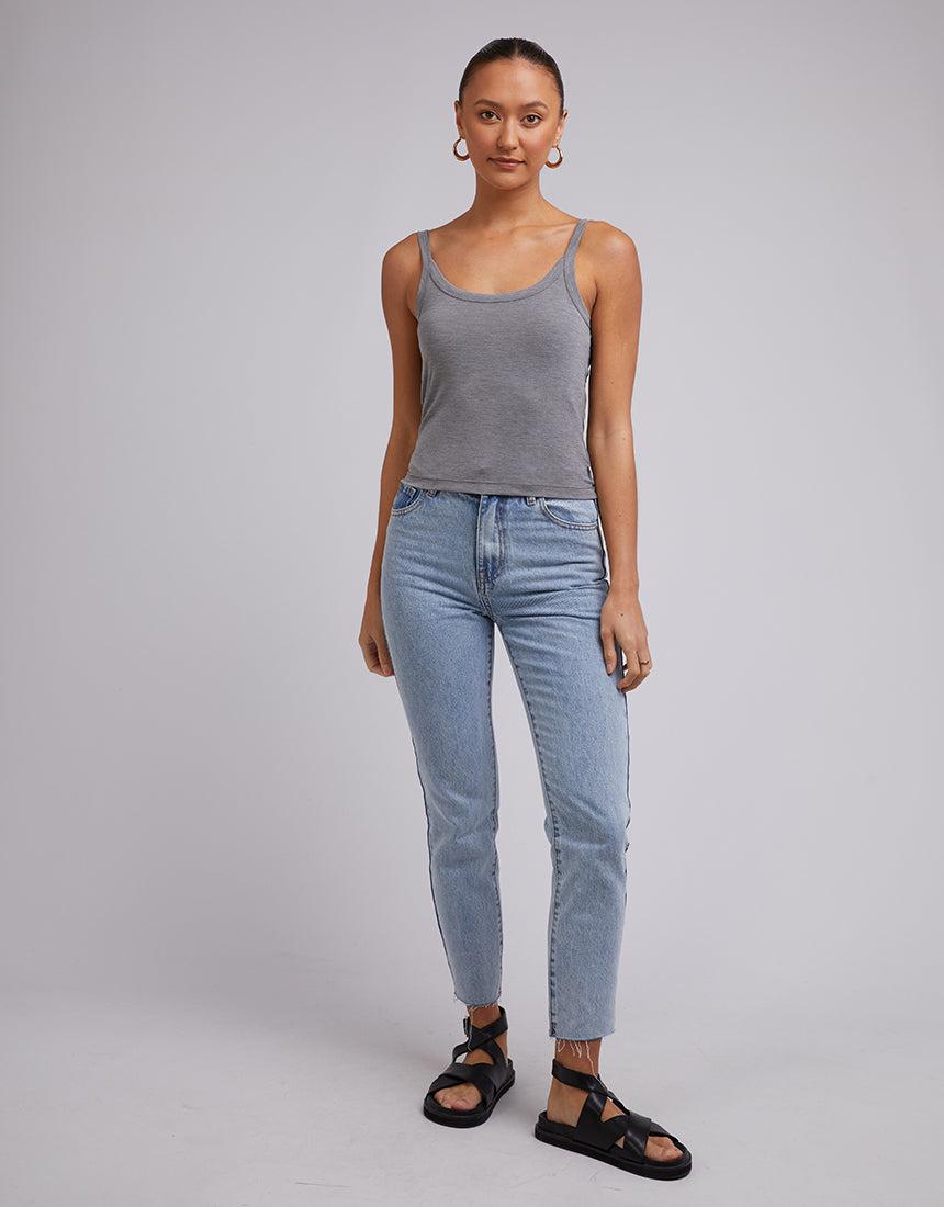 Silent Theory Ladies-Harper Tank Grey Marle-Edge Clothing
