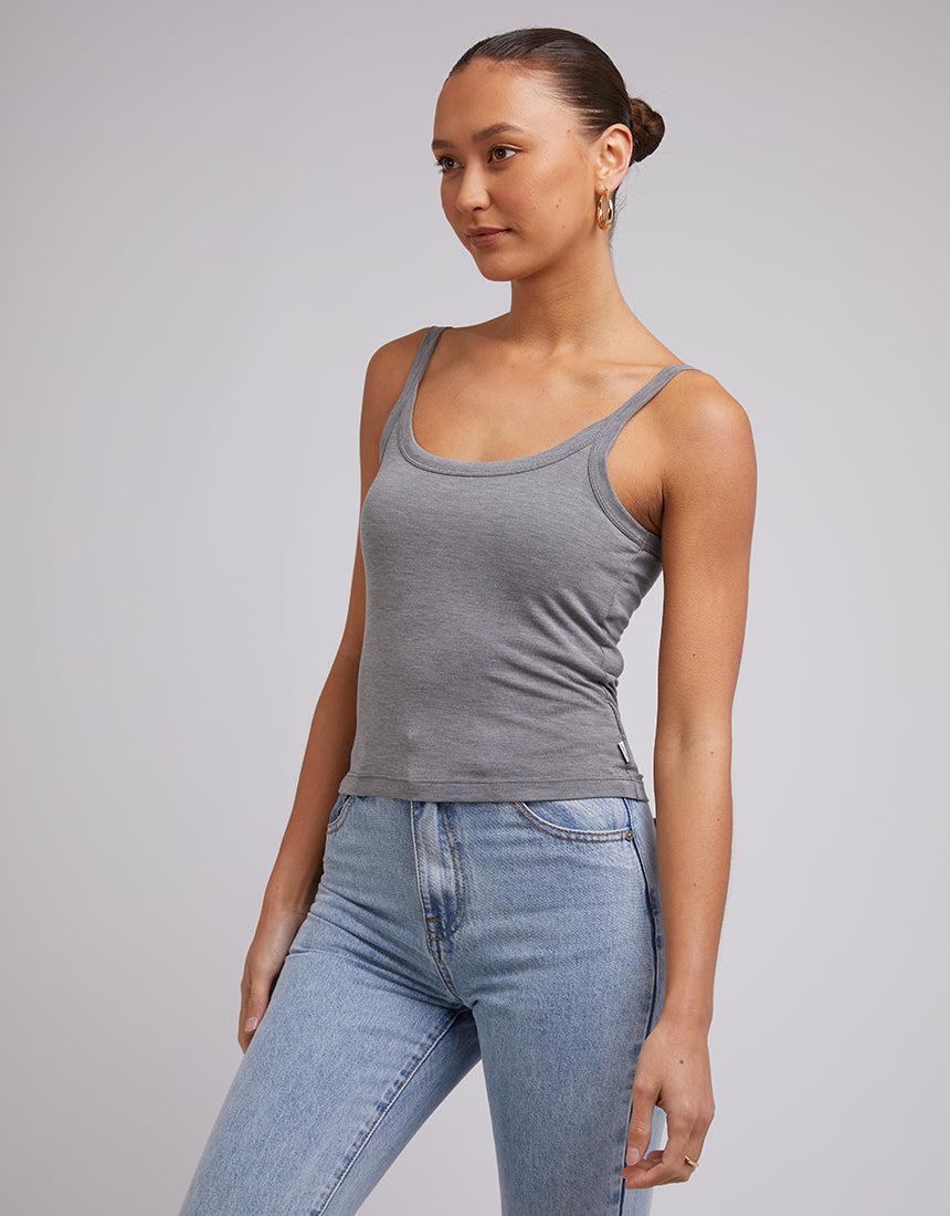 Silent Theory Ladies-Harper Tank Grey Marle-Edge Clothing