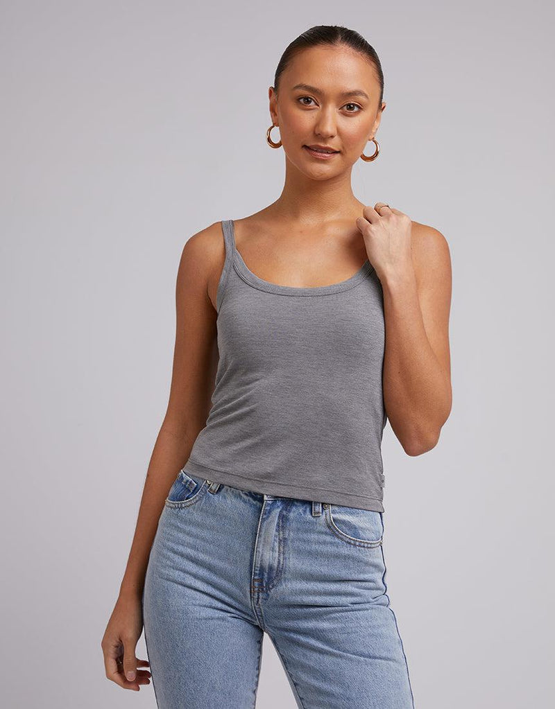 Silent Theory Ladies-Harper Tank Grey Marle-Edge Clothing
