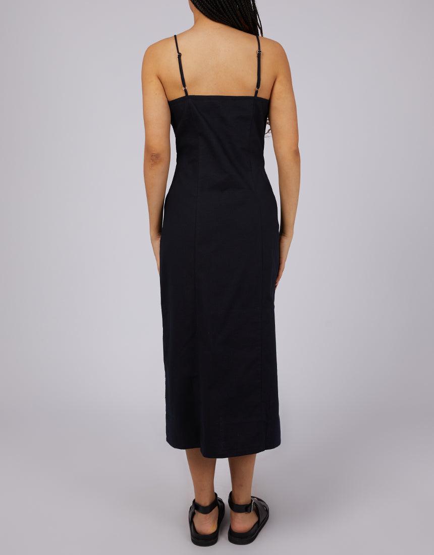 Silent Theory Ladies-Hemp Midi Dress Black-Edge Clothing