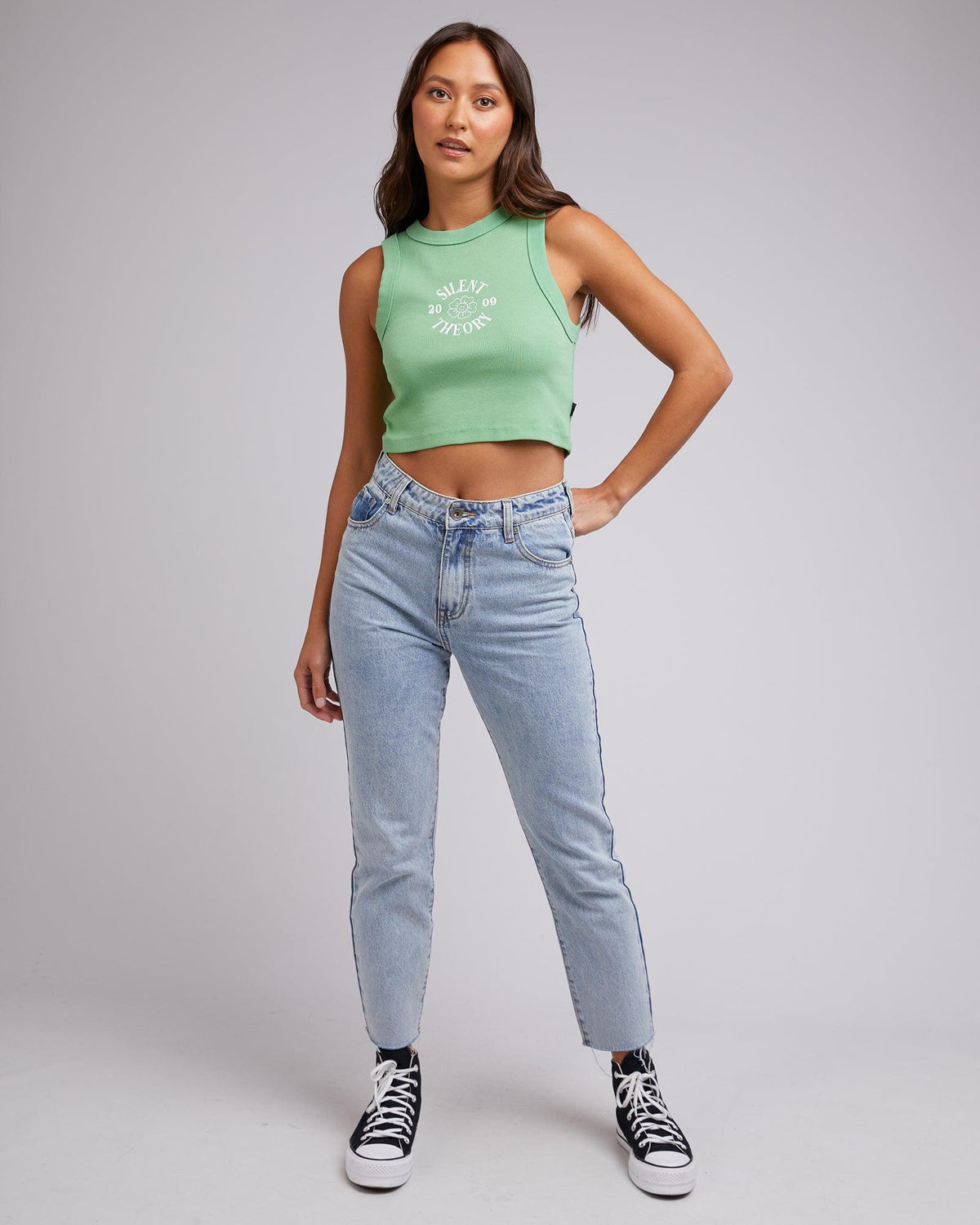 Silent Theory Ladies-Infinite Tank Green-Edge Clothing