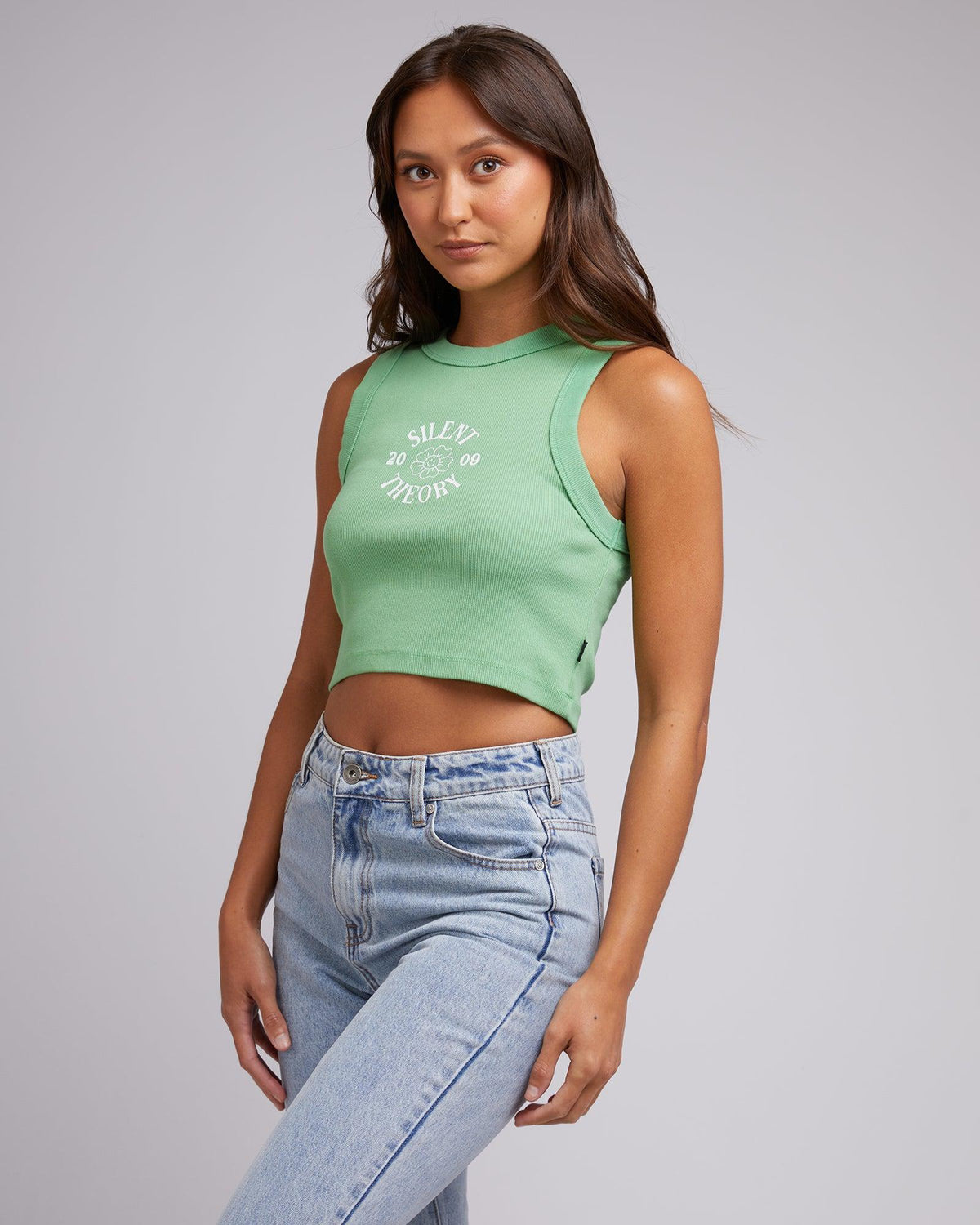 Silent Theory Ladies-Infinite Tank Green-Edge Clothing